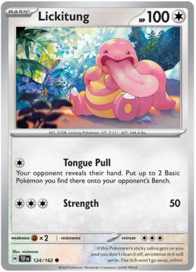 124 Lickitung, Temporal Forces | Scarlet & Violet, nonholo, 2.00 kr, Pokesingles. Kjøp pokemon kort til lave priser hos oss.