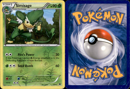 Simisage Reverse Holo 2 - Emerging Powers (MP - Moderately Played) Pokesingles