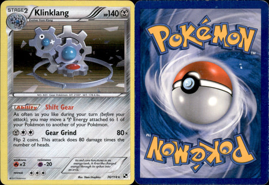 Klinklang Holo 76 - Black and White Base (MP - Moderately Played) Pokesingles