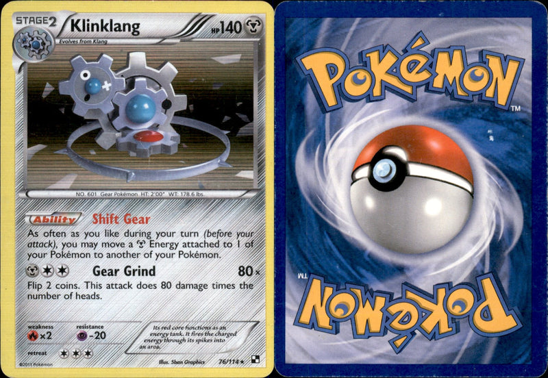 Klinklang Holo 76 - Black and White Base (MP - Moderately Played) Pokesingles