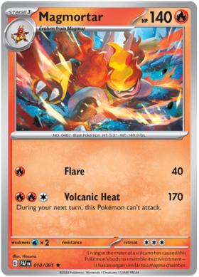 010 Magmortar - Holo Rare, Paldean Fates, holo, 5.00 kr, Pokesingles. Kjøp pokemon kort til lave priser hos oss.