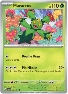 003 Maractus, Paldean Fates, nonholo, 2.00 kr, Pokesingles. Kjøp pokemon kort til lave priser hos oss.