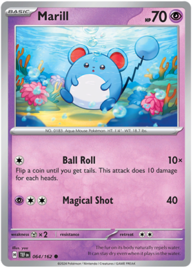 064 Marill, Temporal Forces | Scarlet & Violet, nonholo, 2.00 kr, Pokesingles. Kjøp pokemon kort til lave priser hos oss.