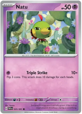 025 Natu, Paldean Fates, nonholo, 2.00 kr, Pokesingles. Kjøp pokemon kort til lave priser hos oss.