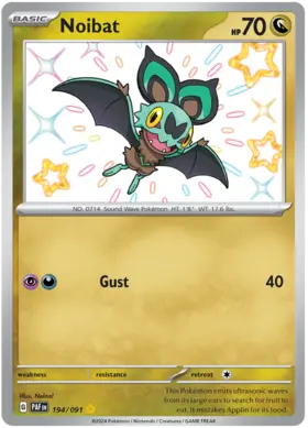 194 Noibat, Paldean Fates, secret, 3.00 kr, Pokesingles. Kjøp pokemon kort til lave priser hos oss.