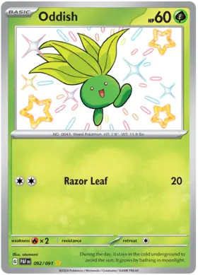 092 Oddish, Paldean Fates, secret, 55.00 kr, Pokesingles. Kjøp pokemon kort til lave priser hos oss.