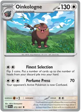 072 Oinkologne, Paldean Fates, nonholo, 2.00 kr, Pokesingles. Kjøp pokemon kort til lave priser hos oss.