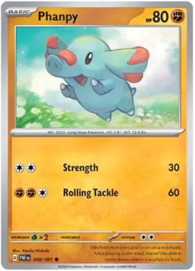 048 Phanpy, Paldean Fates, nonholo, 2.00 kr, Pokesingles. Kjøp pokemon kort til lave priser hos oss.