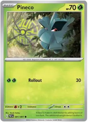001 Pineco, Paldean Fates, nonholo, 4.00 kr, Pokesingles. Kjøp pokemon kort til lave priser hos oss.