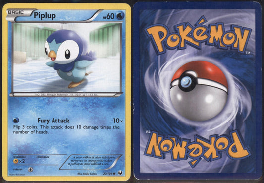 *SE BILDE FOR TILSTAND* Piplup #27 Pokemon Dark Explorers Pokesingles