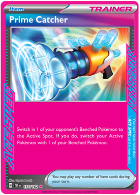 157 Prime Catcher, Temporal Forces | Scarlet & Violet, trainer, 250.00 kr, Pokesingles. Kjøp pokemon kort til lave priser hos oss.