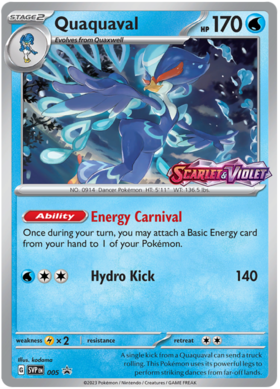 005 Quaquaval, Scarlet & Violet | Promos, promo, 25.00 kr, Pokesingles. Kjøp pokemon kort til lave priser hos oss.