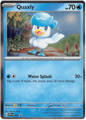 003 Quaxly, Scarlet & Violet | Promos, promo, 15.00 kr, Pokesingles. Kjøp pokemon kort til lave priser hos oss.