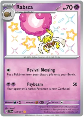 163 Rabsca, Paldean Fates, secret, 100.00 kr, Pokesingles. Kjøp pokemon kort til lave priser hos oss.
