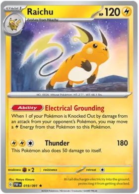 019 Raichu - Holo Rare, Paldean Fates, holo, 5.00 kr, Pokesingles. Kjøp pokemon kort til lave priser hos oss.