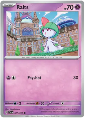 027 Ralts, Paldean Fates, nonholo, 2.00 kr, Pokesingles. Kjøp pokemon kort til lave priser hos oss.