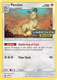 Persian Prerelease SM182, Sun & Moon Promos, , 100.00 kr, Pokesingles. Kjøp pokemon kort til lave priser hos oss.