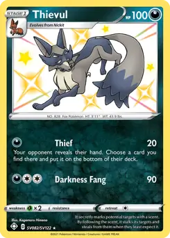 Thievul SV082 - Shining Fates, Shining Fates | Sword & Shield, , 35.00 kr, Pokesingles. Kjøp pokemon kort til lave priser hos oss.