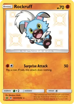 Rockruff SV23, Hidden Fates | Sun & Moon, secret, 5.00 kr, Pokesingles. Kjøp pokemon kort til lave priser hos oss.