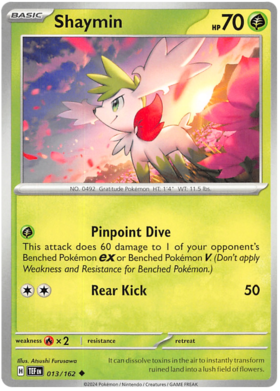 013 Shaymin, Temporal Forces | Scarlet & Violet, nonholo, 2.00 kr, Pokesingles. Kjøp pokemon kort til lave priser hos oss.