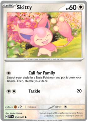 130 Skitty, Temporal Forces | Scarlet & Violet, nonholo, 2.00 kr, Pokesingles. Kjøp pokemon kort til lave priser hos oss.