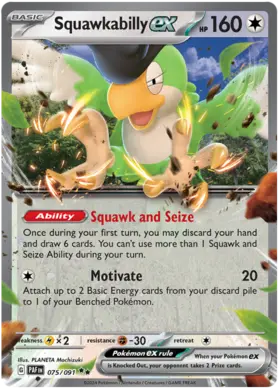 075 Squawkabilly ex, Paldean Fates, ex, 20.00 kr, Pokesingles. Kjøp pokemon kort til lave priser hos oss.