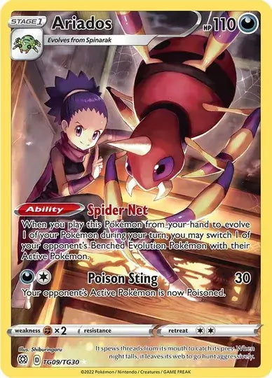 Ariados TG09, Brilliant Stars | Sword & Shield, , 0.00 kr, Pokesingles. Kjøp pokemon kort til lave priser hos oss.