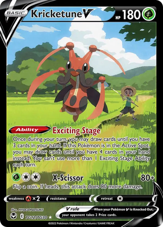 Kricketune V TG12, Silver Tempest | Sword & Shield, , 0.00 kr, Pokesingles. Kjøp pokemon kort til lave priser hos oss.