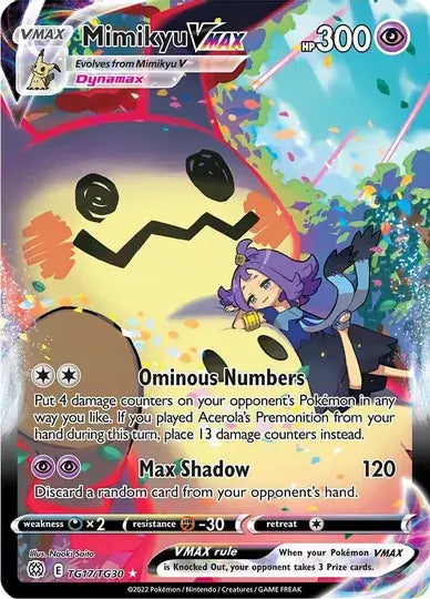 Mimikyu VMAX TG17, Brilliant Stars | Sword & Shield, v, 0.00 kr, Pokesingles. Kjøp pokemon kort til lave priser hos oss.