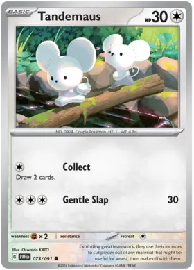 073 Tandemaus, Paldean Fates, nonholo, 2.00 kr, Pokesingles. Kjøp pokemon kort til lave priser hos oss.