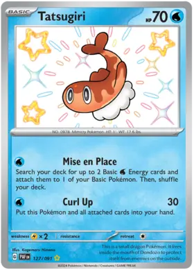 127 Tatsugiri, Paldean Fates, secret, 100.00 kr, Pokesingles. Kjøp pokemon kort til lave priser hos oss.