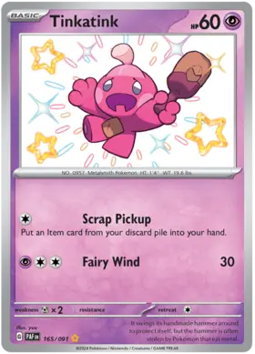 165 Tinkatink, Paldean Fates, secret, 100.00 kr, Pokesingles. Kjøp pokemon kort til lave priser hos oss.