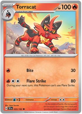 033 Torracat, Temporal Forces | Scarlet & Violet, nonholo, 2.00 kr, Pokesingles. Kjøp pokemon kort til lave priser hos oss.