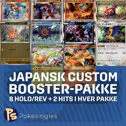 Japansk Custom Pack - Holo/Rev + 2 Hits i hver pakke Pokesingles
