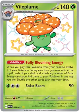 094 Vileplume, Paldean Fates, secret, 50.00 kr, Pokesingles. Kjøp pokemon kort til lave priser hos oss.