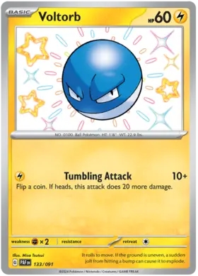 133 Voltorb, Paldean Fates, secret, 100.00 kr, Pokesingles. Kjøp pokemon kort til lave priser hos oss.