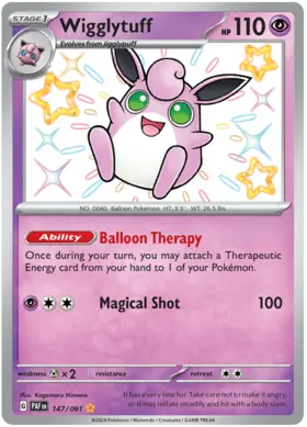 147 Wigglytuff, Paldean Fates, secret, 100.00 kr, Pokesingles. Kjøp pokemon kort til lave priser hos oss.
