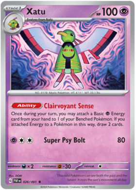 026 Xatu - Holo Rare, Paldean Fates, holo, 5.00 kr, Pokesingles. Kjøp pokemon kort til lave priser hos oss.