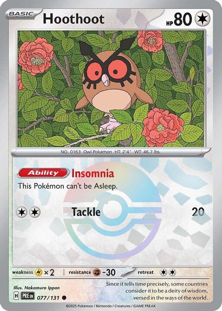 Hoothoot (Poke Ball Pattern) 77 - Prismatic Evolutions