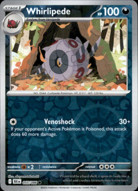 Whirlipede Reverse Holo 055 - Black Bolt Pokesingles