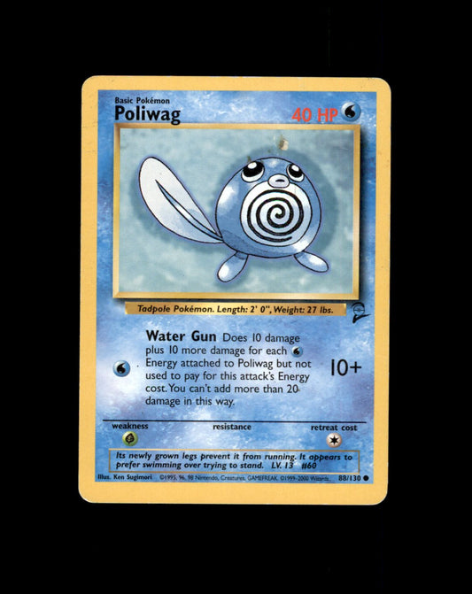 *SE BILDE FOR TILSTAND* Poliwag #88 Pokemon Base Set 2 Pokesingles