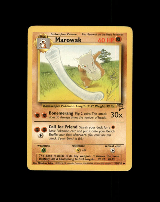 *SE BILDE FOR TILSTAND* Marowak #52 Pokemon Base Set 2 Pokesingles