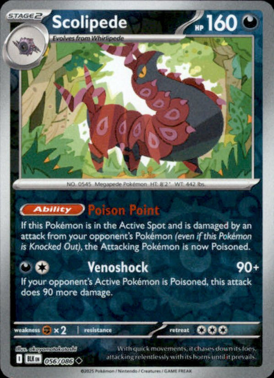 Scolipede Reverse Holo 056 - Black Bolt Pokesingles