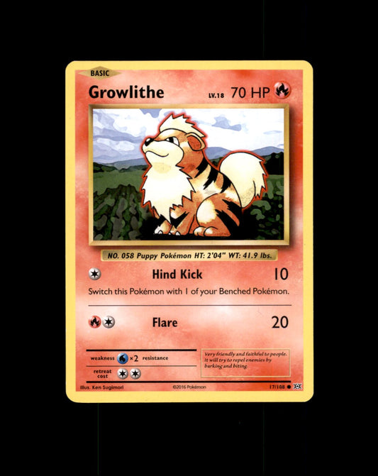 *SE BILDE FOR TILSTAND* Growlithe #17 Pokemon Evolutions Pokesingles