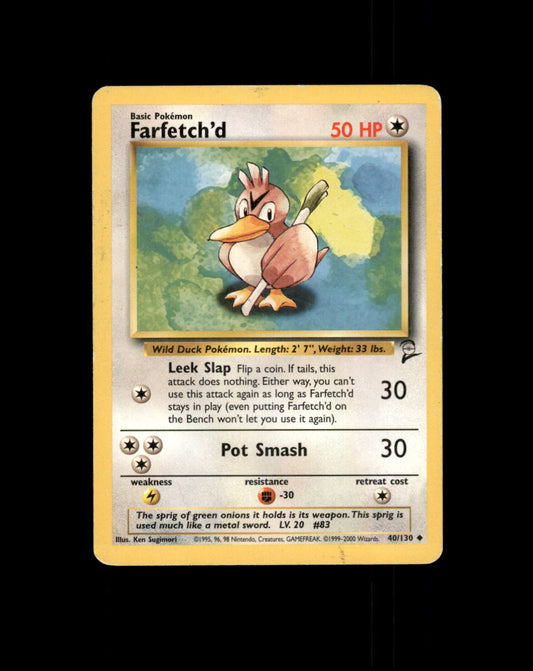*SE BILDE FOR TILSTAND* Farfetch'd #40 Pokemon Base Set 2 Pokesingles