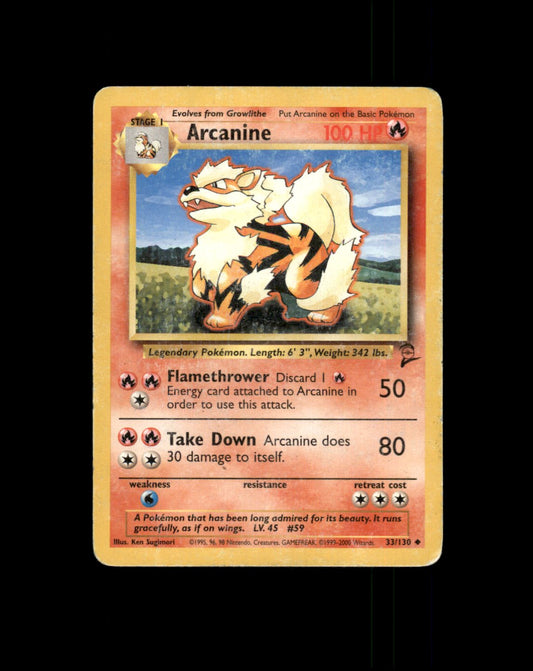 *SE BILDE FOR TILSTAND* Arcanine #33 Pokemon Base Set 2 Pokesingles