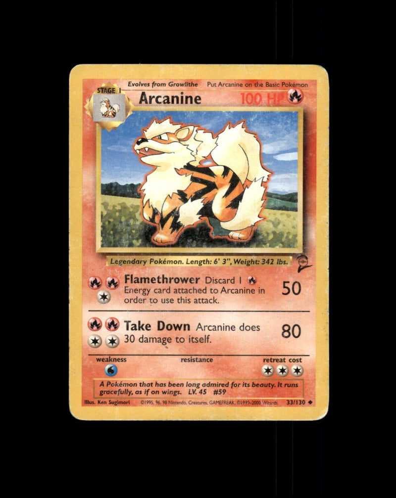 *SE BILDE FOR TILSTAND* Arcanine #33 Pokemon Base Set 2 Pokesingles