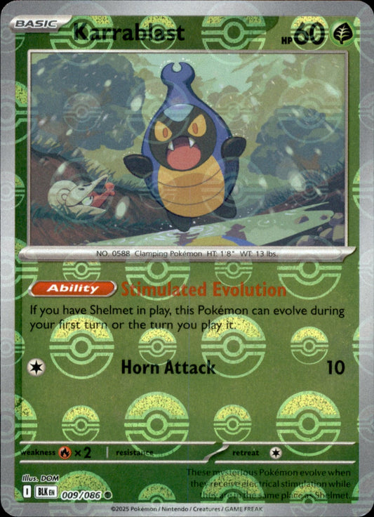 Karrablast Poke ball Holo 009 - Black Bolt Pokesingles