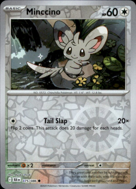Minccino Reverse Holo 075 - Black Bolt Pokesingles