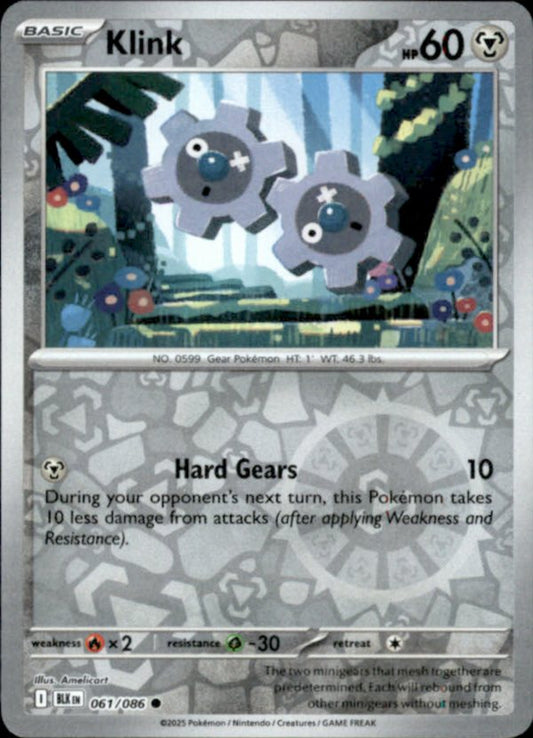 Klink Reverse Holo 061 - Black Bolt Pokesingles